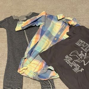 Lot of clothes Burt’s bees pj carters plaid and cotton on led zeppelin